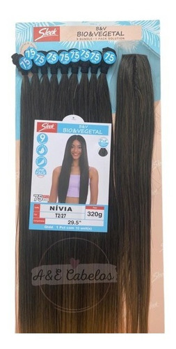 Cabelo Orgânico Liso Com Closure - Nívia - Biovegetal - 75cm