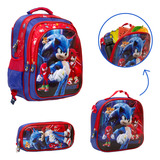 Kit Mochila Infantil Masculina Sonic Filme Envio Imediato