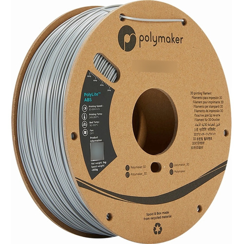 Filamento Abs Polymaker Polylite 1.75mm 1kg Color Gris