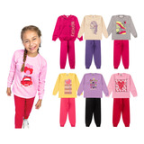 Kit Lote 10 Peças De Roupa Infantil Menina Moletom Flanelado