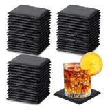 36 Pieces Slate Coasters Bulk, 4 X 4 Inch Square Stone Co...