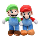 Kit 2 Pelúcias Super Mário Bros 25cm Mário E Luigi