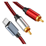 Cabo De Áudio Usb C Para 2 Rca Cabo De Áudio C Macho Para 2