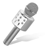 Micrófono Karaoke Bluetooth Parlante Android Ios Plata 858
