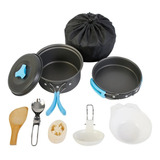 Set Cocina Marmita Camping Mochilero 7 Piezas Aluminio