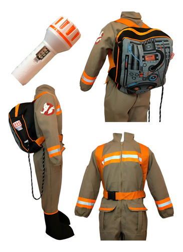 Disfraz Cazafantasmas Para Niño, Ghostbusters Cosplay Con Mochila Y Linterna.