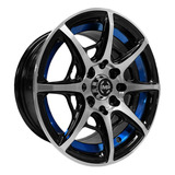 Paquete 4 Rines 13 8x100/114.3 Bmf Blue Cut Matiz Tsuru