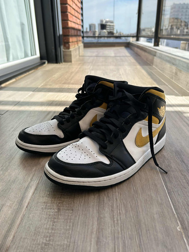 Zapatillas Air Jordan Mid 1 Amarillas Negras Y Blancas