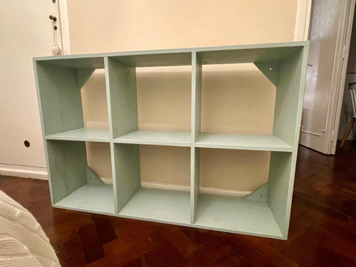 Biblioteca Mueble Cubo Organizador Juguetero Pino Pintado