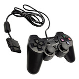 Controles Ps2 Playstation 2 C/fio Analógico Joystick Cor Preto