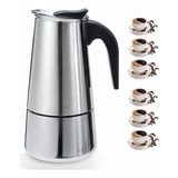 Cafeteira Italiana Inox Premium 6 Xicaras Café Expresso