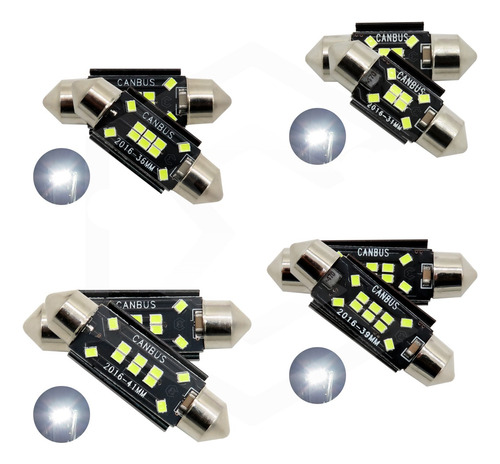 Par De Focos Luz Interior 10 Leds Canbus 31mm 36mm 39mm 41mm