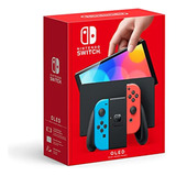 Nintendo Switch: Modelo Oled Con Joy-con Rojo Neon Y Azul