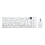 Kit De Teclado E Mouse Sem Fio Português Brasil De Cor Branco