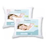 Kit 02 Travesseiros Plooma 80% Pena 20% Plumas Ganso 50x70cm