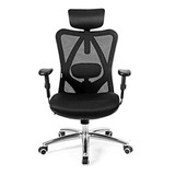 Silla De Oficina Ergonómica De Malla Con Reposacabezas