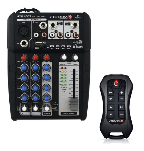 Mesa Stm1003 3 Canais Sd Fm Bt Usb Controle Stetsom Sx Full 12v