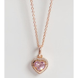 Collar Pandora Corazón Con Recubrimiento De Oro Rosa