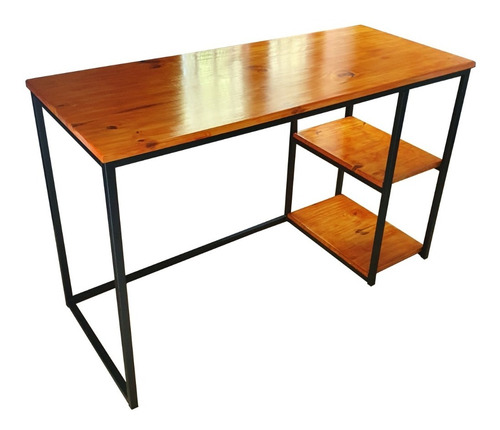 Mesa Escritorio 120x50 Industrial Hierro Madera Laqueado 