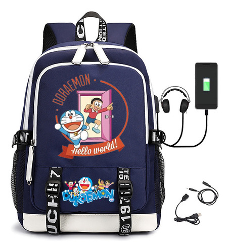 Mochila Con Estampado De Doraemon, Tema Popular De Amazon, A