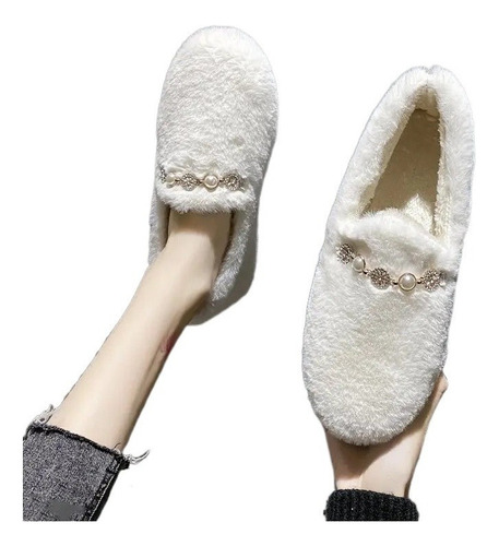 Zapatos De Mujer De Forro Polar De Estilo Coreano, Casual, D