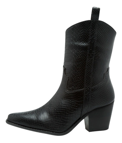 Botines Vaqueros Dama Blancos Botin Negro Mujer Croco Modern