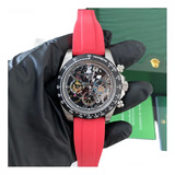Reloj Rolex Zafiro Daytona Montoya Full Set Rojo Cuarzo 