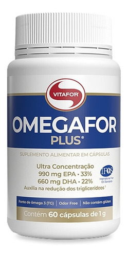 Vitafor Omegafor Plus  Óleo De Peixe 60 Cápsulas Sem Sabor