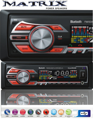 Stereo Matrix Usb Mp3 Bluetooth Manos Libres Radio