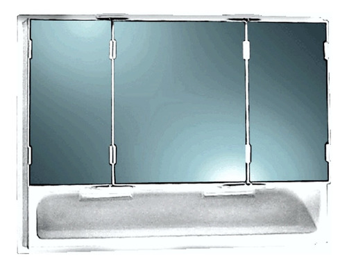 Botiquin Baño Espejo Peinador 3 Puertas Repisa 72x52x11 C1