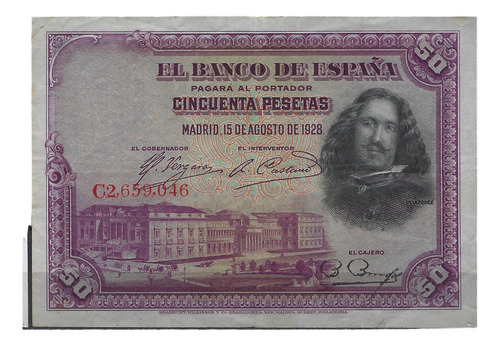 B178 Billete España 50 Persetas Año 1928 P-75b