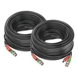 2 Cable Siames 20 Mts Para Cctv Camaras Coaxial Epcom Opt.