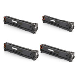 Kit Com 04 Toner Preto Uso Cb540a Cb540 Cp1215 Cp1515 Cm1312