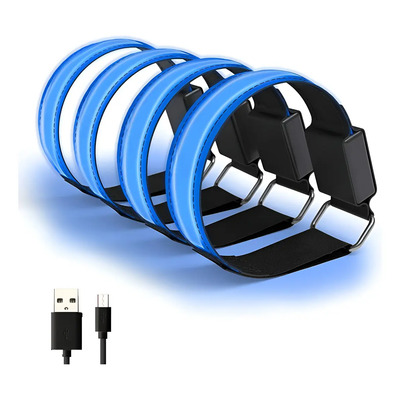 Brazalete Luminoso De 4 Piezas Con Led Recargable Por Usb