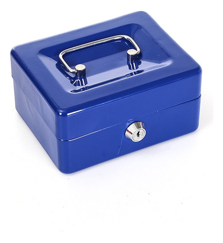 Caja Metálica De Seguridad 20x16x9cm Color Azul