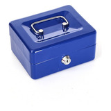 Caja Metálica De Seguridad 20x16x9cm Color Azul