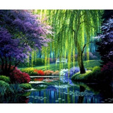 5d Diamond Painting Lago Con Arboles 40x30 Cms Diam Cuad