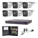 Kit 6 Camaras Hikvision 5 Mpx Dvr 16 Ch + 16 Ip Fuente 8ch