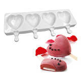 Paletas De Corazón Grande Molde De Silicona Chocolate