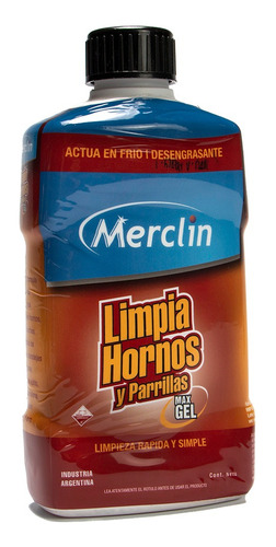 Limpia Hornos Parrillas Gel Desengrasante 250ml Merclin - Mm