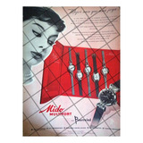 Cartel Publicitario Retro Relojes Mido Multifort 1955