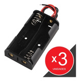 Battery Holder Portapilas 2 Pilas Aa Salid Cable X3 Unidades