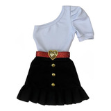 Conjunto Infantil Roupa Branca Blogueirinha Moda Festas Luxo