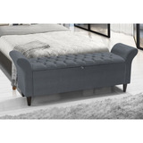 Recamier Baú Paris 190cm Para Cama King De Suede Aveludo 