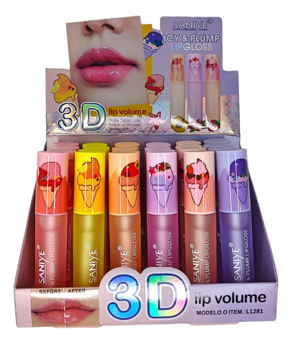 Lip Gloss Brillo Y Engrosador Voluminizador De Labios 3d Acabado Brillante Color Cereza