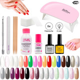 Kit Inicial Manicura Semipermanente Cabina Led 14 Unidades