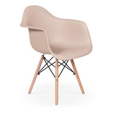 Conjunto 02 Cadeiras Eames Eiffel Com Braços Design - Nude