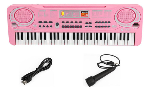 Piano Teclado Musical Para Niños Micrófono Eléctrico [u]