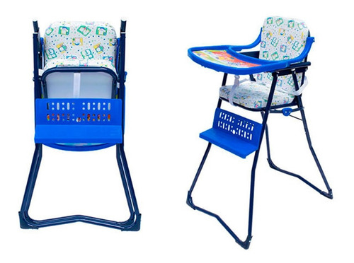 Silla Comedor Plegable Para Bebe Niña Y Niño Azul