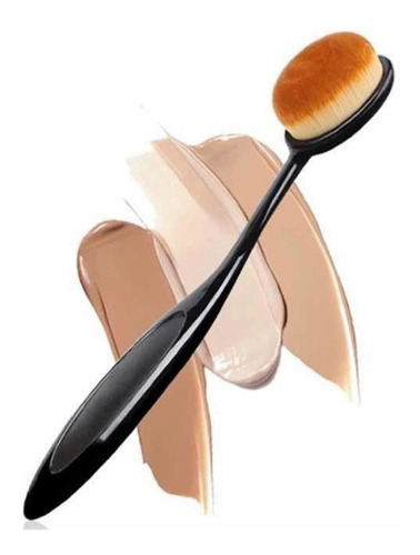 Cepillo Brocha Ovalada Para Maquillaje Contour Color Negro